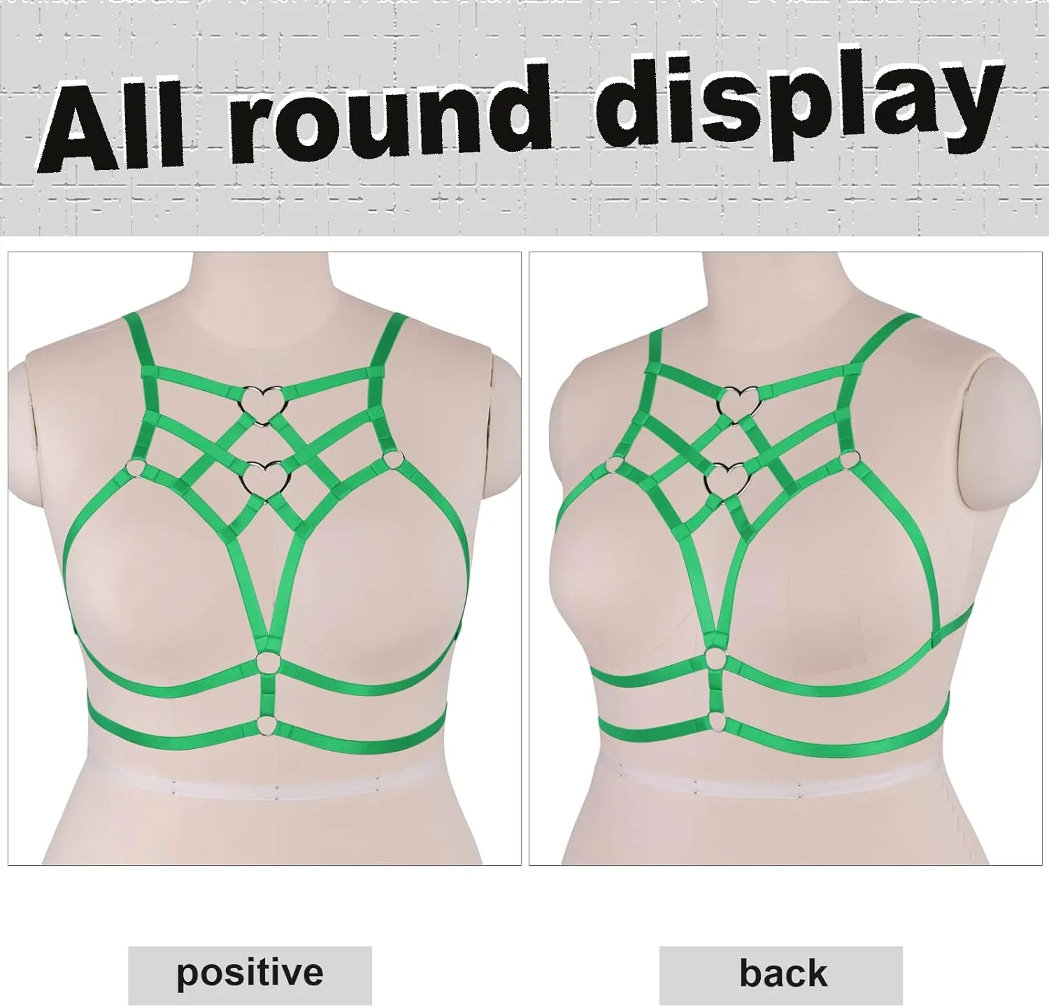 Punk Body Harness Gothic Lingerie Womens Plus Size Waist Cage Breast Hollow-Out Bra Strappy Tops Peach Shape at Chest Belts