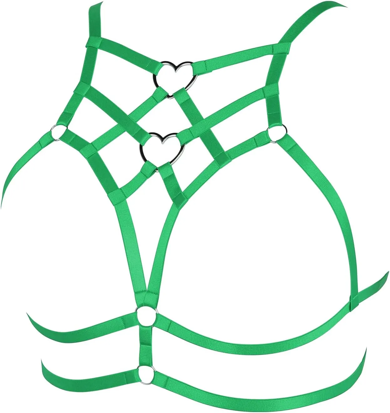 Punk Body Harness Gothic Lingerie Womens Plus Size Waist Cage Breast Hollow-Out Bra Strappy Tops Peach Shape at Chest Belts