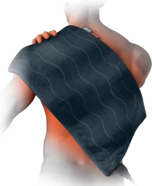 Pure Enrichment PureRelief Pro Far Infrared XL Heating Pad - Muscle Relief for Back, Neck, Shoulder, & Knee Pain in Athletes, 4 Heat Settings, Dry/Moist Heat, 12” x 24” Extra-Large Size (Iron Gray)