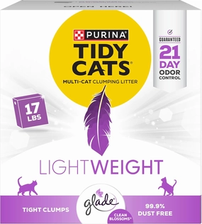 Purina Tidy Cats Low Dust, Multi Cat, Clumping Cat Litter, LightWeight Glade Clean Blossoms - 17 lb. Box