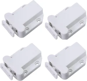 Push to Open Door Catch,Push Open Catch Latch,Magnetic Door Catch,4PCS Rebound Cabinet Latches Push Latch with Automatic Pop Up Function Cabinet Lock Self Locking Device,a (Color : Wit, Size : 4PCS) (