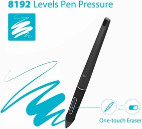 PW507 Passive Pen 8192 Levels Suitable for huion Digital Graphics Tablets Kamvas Pro 12/Pro 13/Pro 16/16/20 with Two Customized Keys, Black