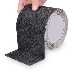 Qingluan Anti Slip Tape, Heavy Duty Grip Tape Outdoor Waterproof, High Adhesive Traction Safety Tape for Stairs, Tread Steps, Ramps, Skateboards (Black, 44 Inch x 33 Feet)