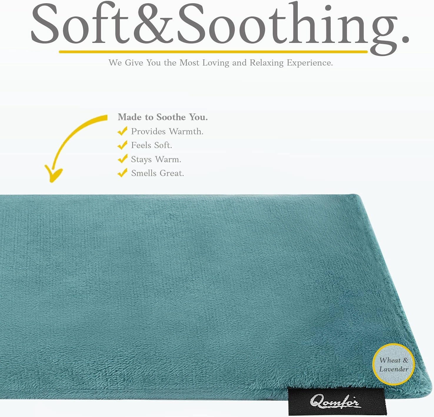 Qomfor Microwave Heating Pad - Large Microwavable Wheat Bag Heat Pack for Neck and Shoulders, Pain Relief, Back Pain, Arthritis, Period Cramps - Reusable Lavender Heating Pad (Green Blue)