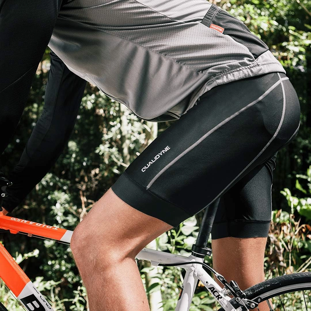 Qualidyne Men's Cycling Bike Shorts 3D Padded Biking Pants Cycle Shorts