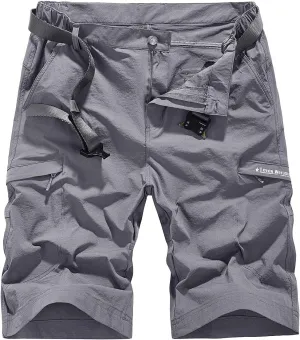 Quick Dry Cargo Hiking Strectchy Shorts Men's Outdoor Summer Causal Work Multi-Pocket Short (No Belt)