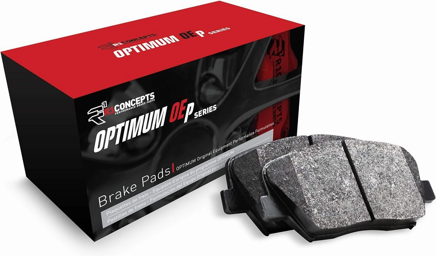 R1 Concepts Front Optimum Oep Series Brake Pad With Rubber Steel Rubber Shims