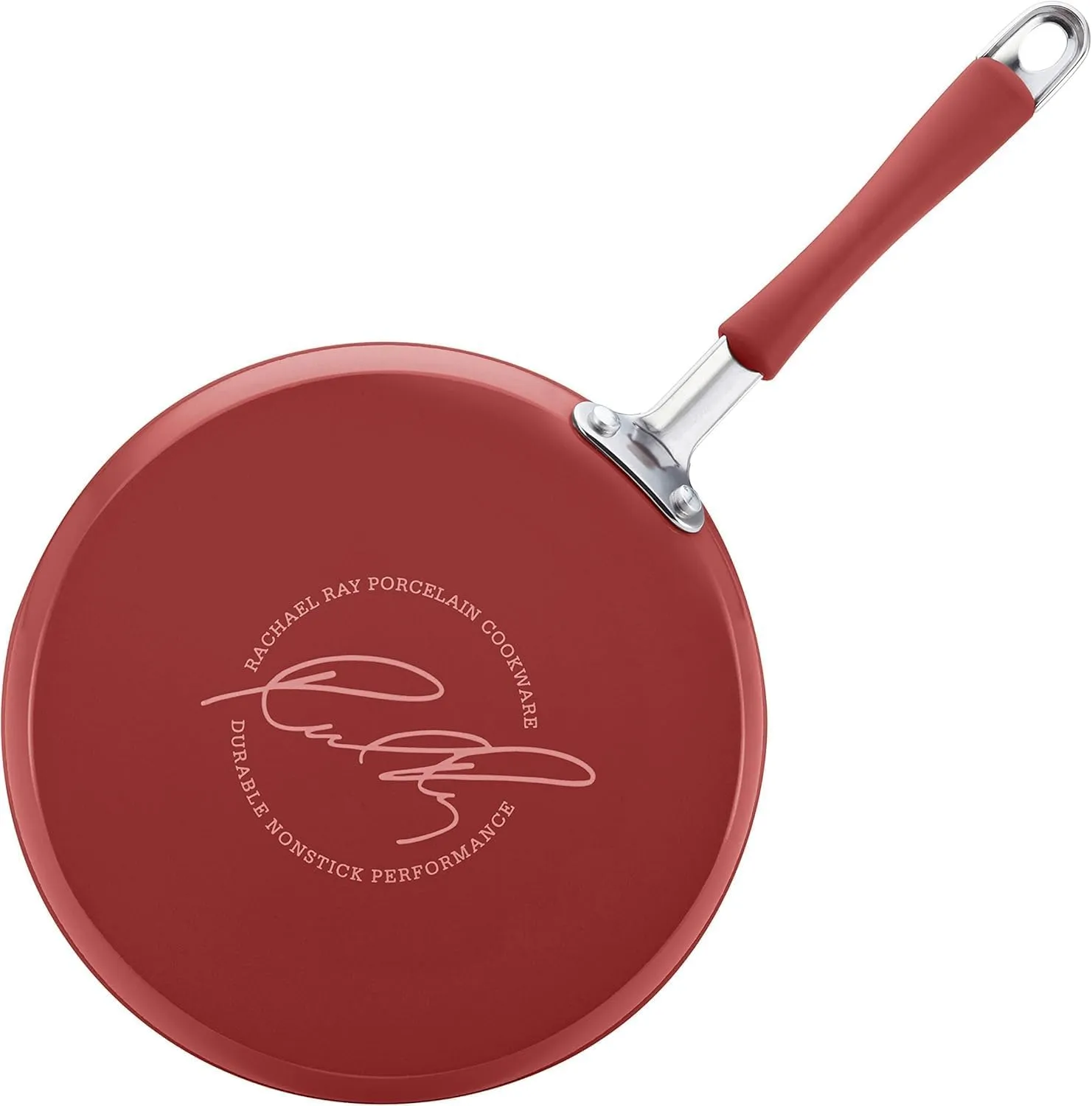 Rachael Ray Cucina Nonstick Cookware Pots and Pans Set, 12 Piece, Cranberry Red