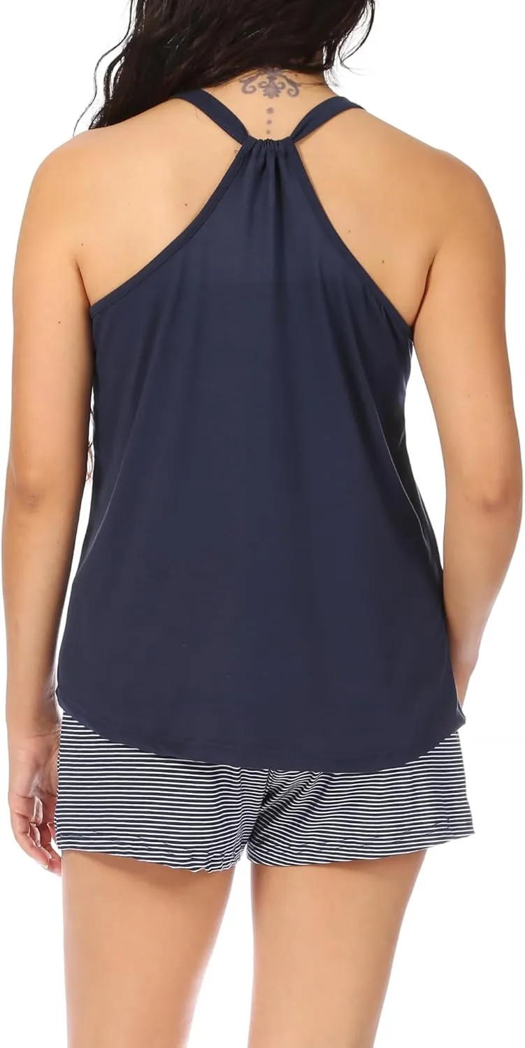 Rae Dunn Women's Sleepwear, Tank and Shorts Womens Pajama Sets, Soft Summer Loungewear