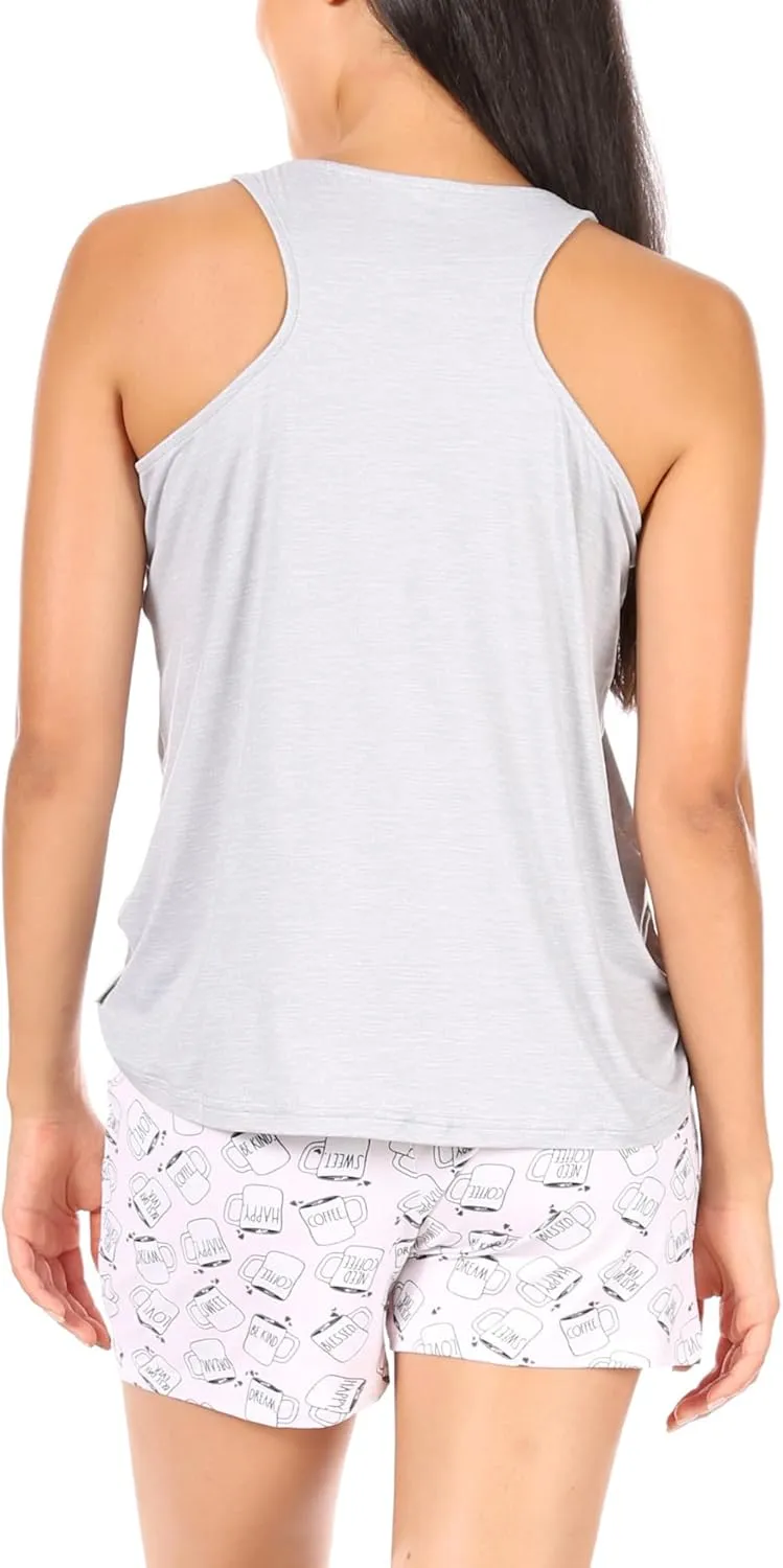 Rae Dunn Women's Sleepwear, Tank and Shorts Womens Pajama Sets, Soft Summer Loungewear