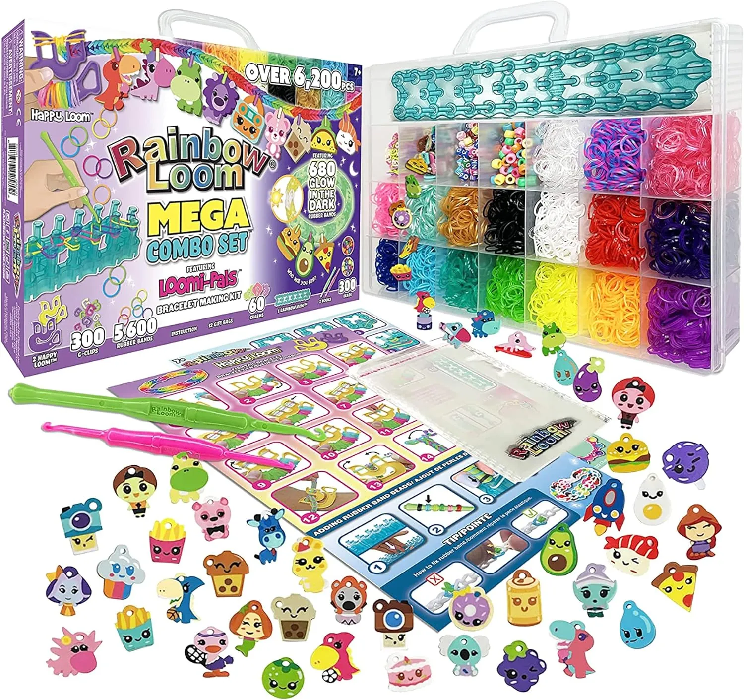 Rainbow Loom Loomi-Pals Glow in The Dark Mega Combo Set, for Boys & Girls Ages 7 