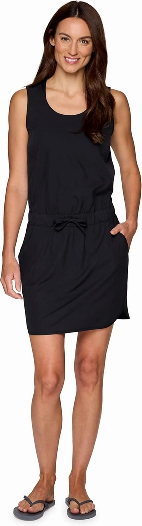 RBX Tank Dress for Women, Quick Drying Stretch Woven Hiking Golf Dress, Drawstring Waist Beach Dress Coverup with Pockets