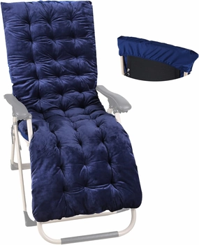 REDCAMP Extra Large Zero Gravity Chair Cushion for Patio Furniture, Thicker Soft Comfortable Velvet Lounge Chair Cushion Pad for Outside Outdoor Indoor Home Office, Blue 65"x21"