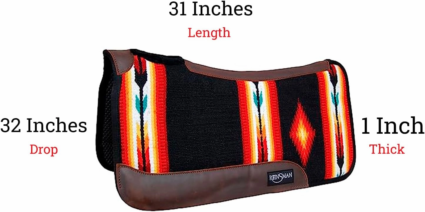 Reinsman APEX Ranahan Tacky Too Soft Breathable Non-Slip Shock-Absorbing Fleece-Lined Moisture-Wicking Contoured Back Protection Horse Riding Saddle Pad