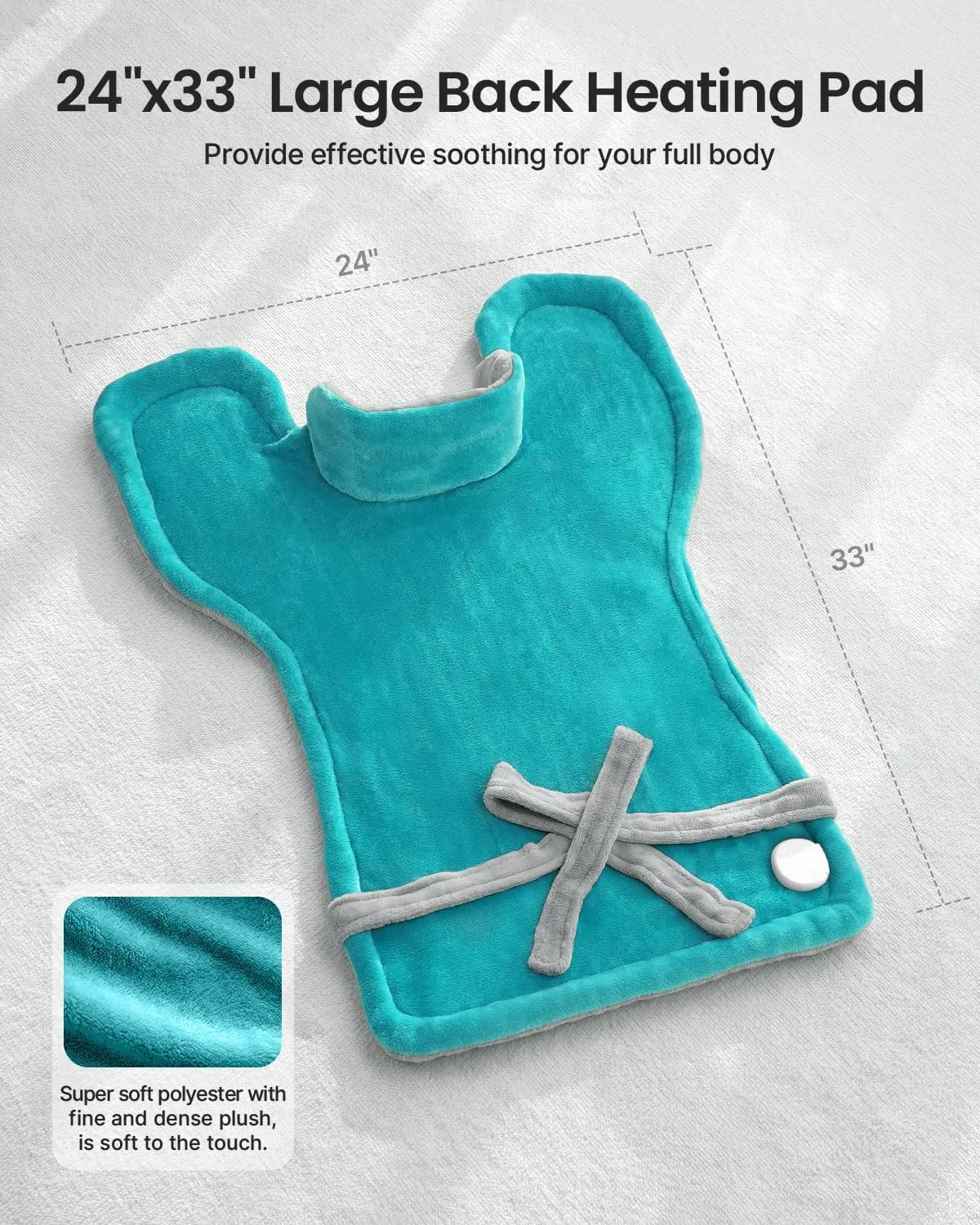 RENPHO Heating Pad for Back Pain Relief, Mothers Day & Birthday Gifts for Grandma Her Him, FSA HSA Eligible, Edge Weighted Electric Heat Pad for Neck and Shoulder, ETL Certified, 24"x33", Gray Green