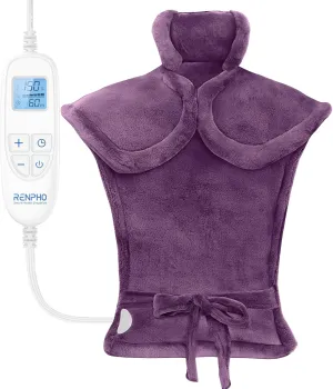 RENPHO Heating Pad for Neck and Shoulders and Back Pain Relief, Father's Day Gifts & Birthday Gifts for Mom Wife Grandma Women, FSA HSA Eligible Heat Pad, Fast Heating, ETL Certified, 24"x33", Purple