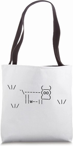 Retro ASCI Art Cow V3 Cow In Pasture, Light Tote Bag