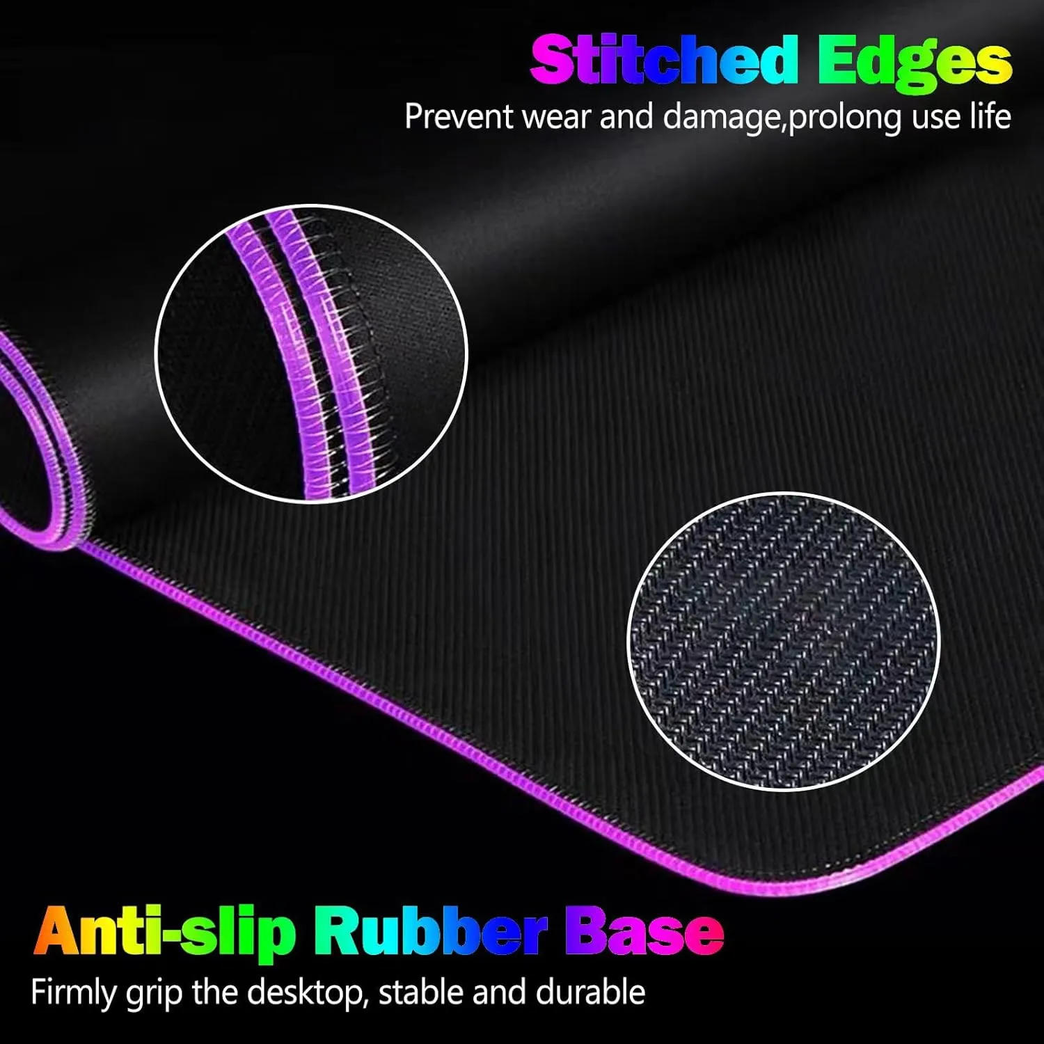 RGB Gaming Mouse Pad, DINKY Large Extended Soft Led Mouse Pad with 14 Lighting Modes, Water Resist Keyboard Pad, Computer Keyboard Mousepads Mat 35.4×15.8 inches-Cool Gaming