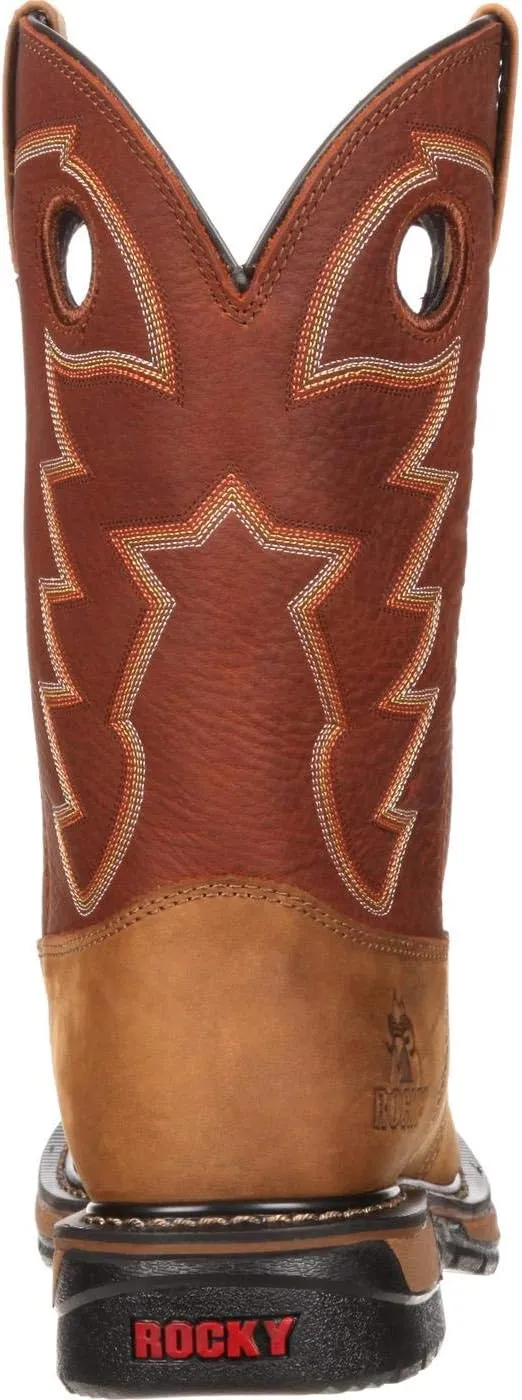 Rocky Mens Original Ride 11 Inch Waterproof Soft Toe Work/Duty - Brown