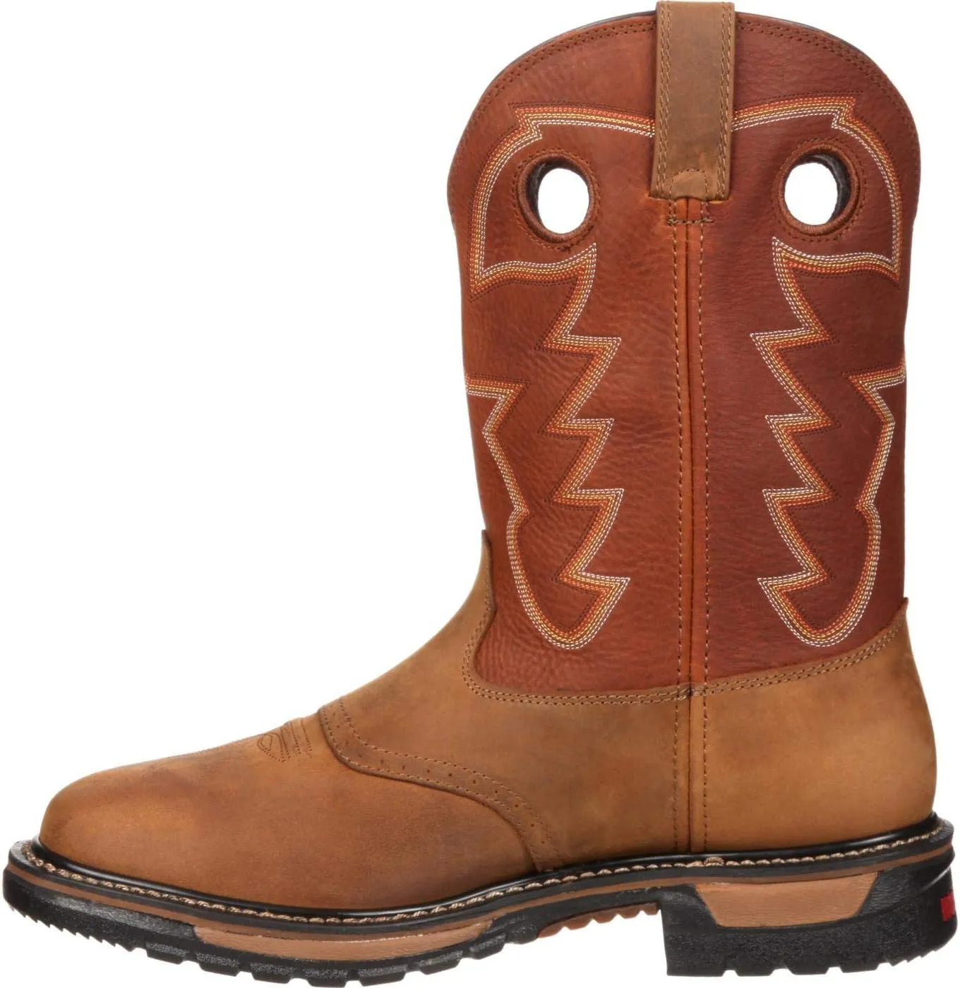 Rocky Mens Original Ride 11 Inch Waterproof Soft Toe Work/Duty - Brown