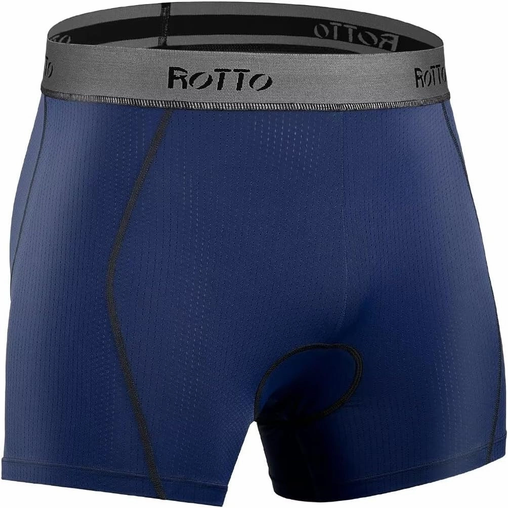 ROTTO Mens Padded Cycling Underwear Bike Shorts 3D MTB Liner Quick Drying