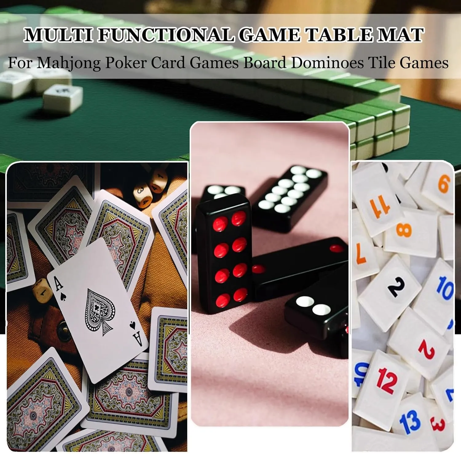 Round Velvet Mahjong Table mat Anti Slip Noise Reduction, Dragon Print Decorative Table mat, Board Card Tile Game mat with Storage Bag(Blue,23.62x23.62in)