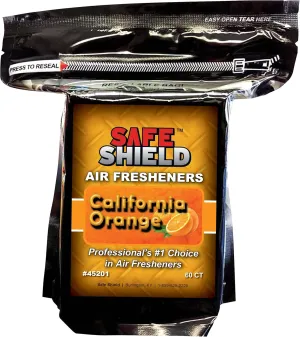 SAFE SHIELD AIR FRESHENER PADS SCENTS 60 COUNT CAR LOT AUTO RENTAL DETAILER DEALERSHIP (CALIFORNIA ORANGE)