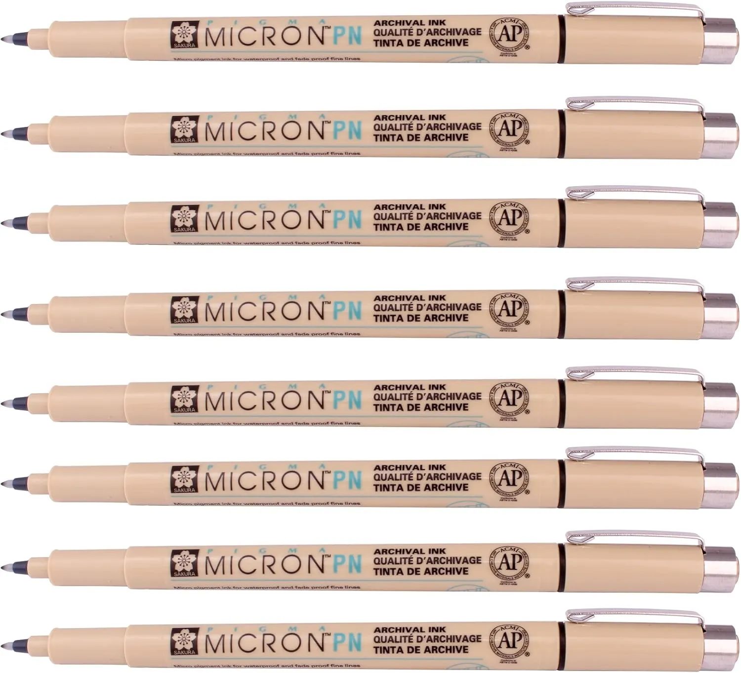 Sakura Pigma Micron Fine Line Pen High Light and Soft Head Pen Manga Drawing- Assorted 8 Pens Set (Black, PN-8 Pens)