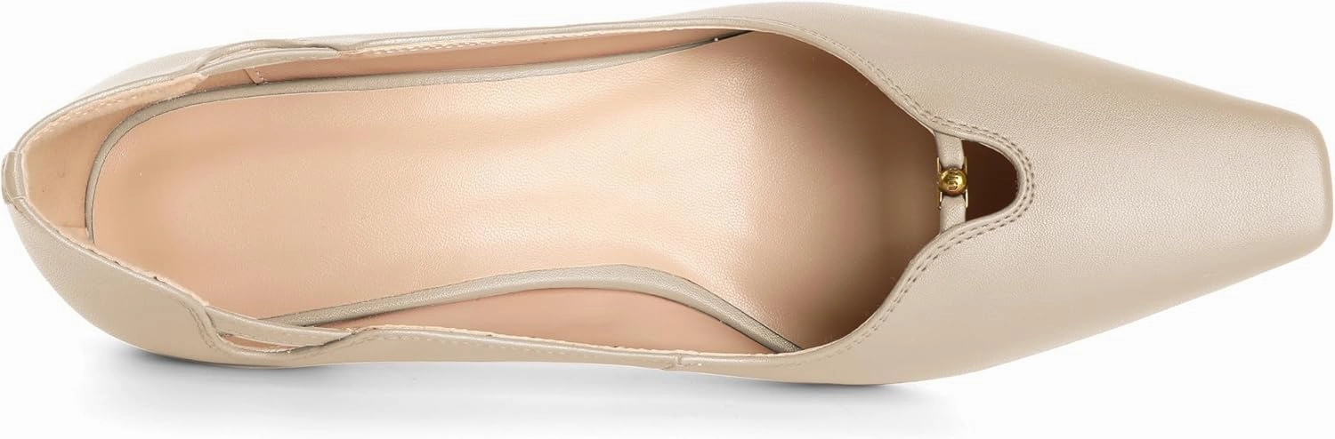 SAMMITOP Women's Kitten Heel Pumps Square Toe Low Heels Comfortable Elegant Office Work Dress Shoes 2.5 Inch