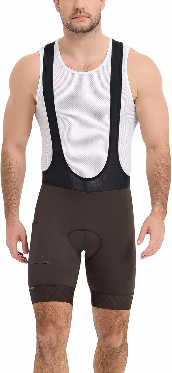 Santic Cycling Bib Shorts Men Padded Cycling Bib Tights Men Bike Bibs with Pocket