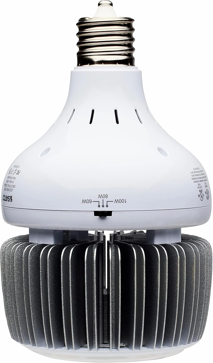 Satco S33113 Hi-Pro LED High Bay Wattage-Selectable HID Replacement Light, White, 60W/80W/100W