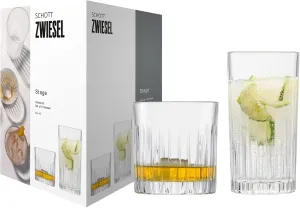 Schott Zwiesel 121882 Long Drink and Whisky Glass Set of 8 from The Stage Collection Size 79 and 60 Made of Glass Dishwasher Safe Capacity 440 ml and 364 ml