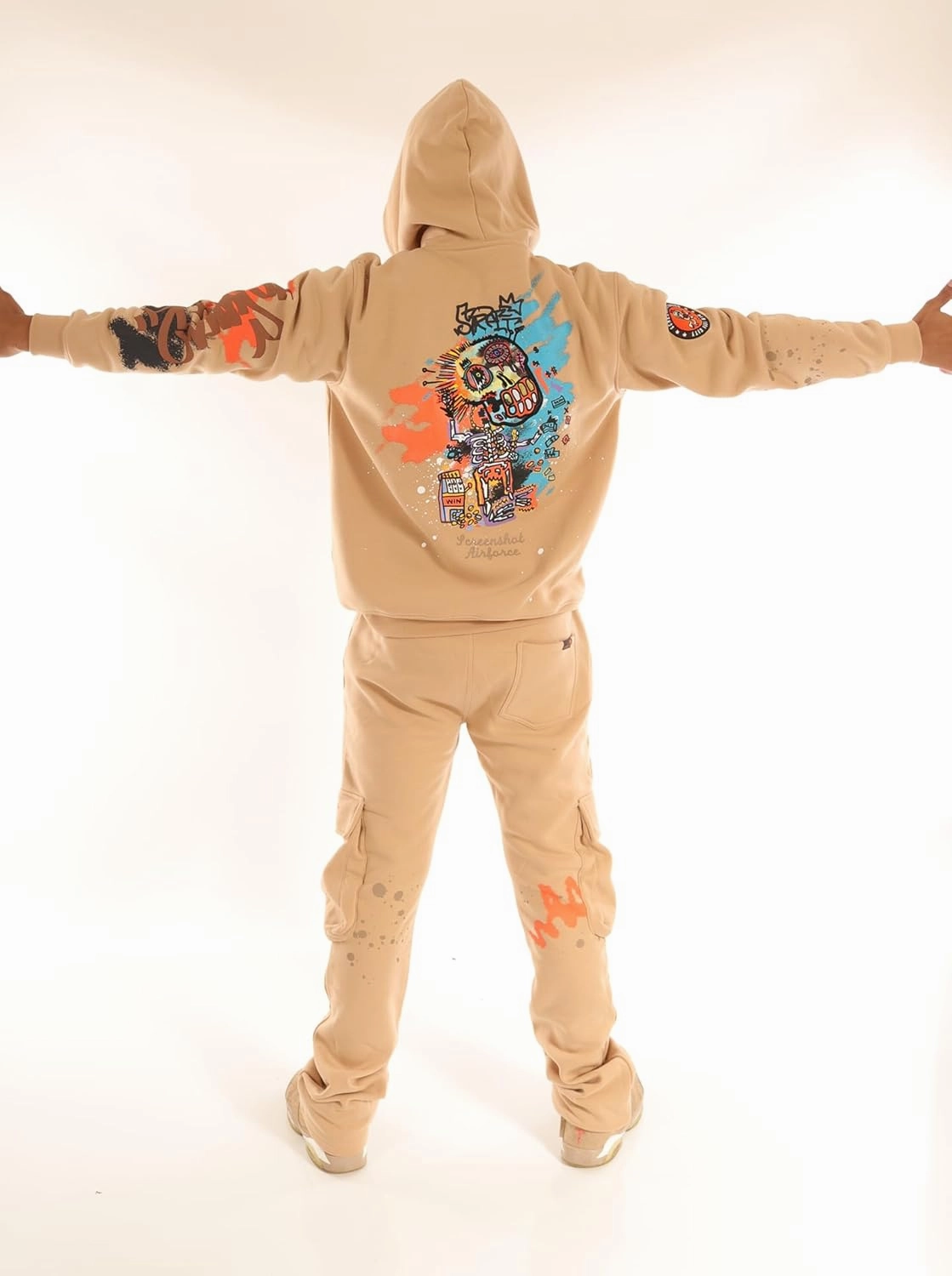 SCREENSHOT-FLEECE HOODIE 4202 Mens Urban Streetwear NYC Graffiti Embroidery Patch Fleece Pullover Sweatshirt Hoodie