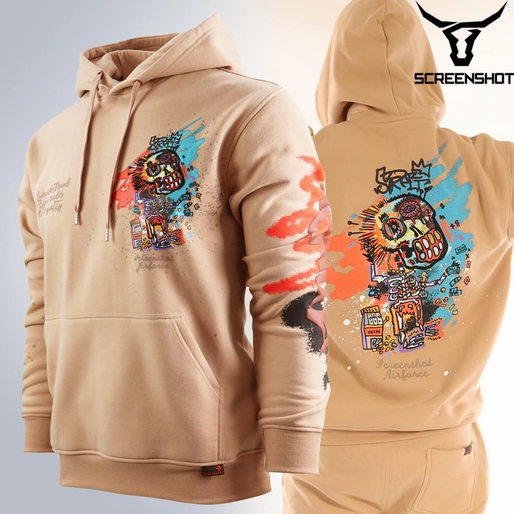 SCREENSHOT-FLEECE HOODIE 4202 Mens Urban Streetwear NYC Graffiti Embroidery Patch Fleece Pullover Sweatshirt Hoodie