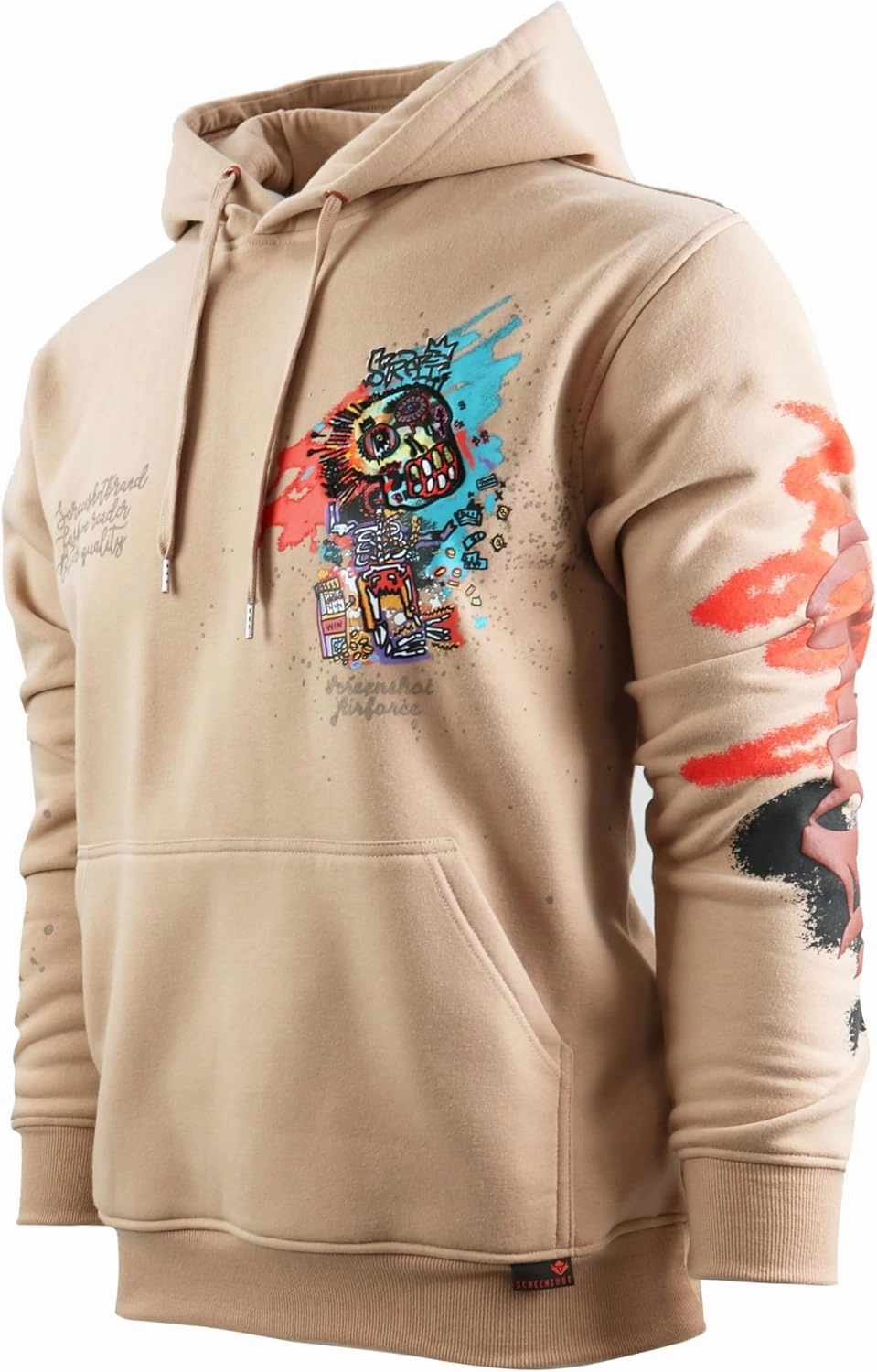SCREENSHOT-FLEECE HOODIE 4202 Mens Urban Streetwear NYC Graffiti Embroidery Patch Fleece Pullover Sweatshirt Hoodie