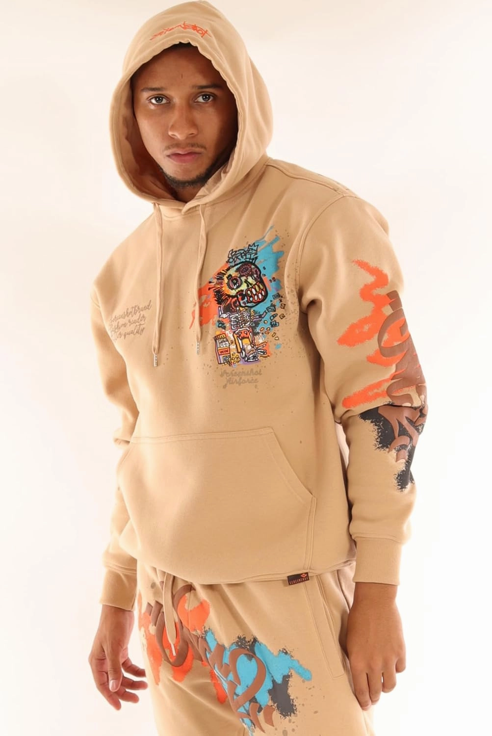 SCREENSHOT-FLEECE HOODIE 4202 Mens Urban Streetwear NYC Graffiti Embroidery Patch Fleece Pullover Sweatshirt Hoodie