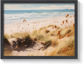 Seaside Stroll Print. Framed Printing Wall Art Decor for Bedroom Bathroom Living Room 16x12 Inches