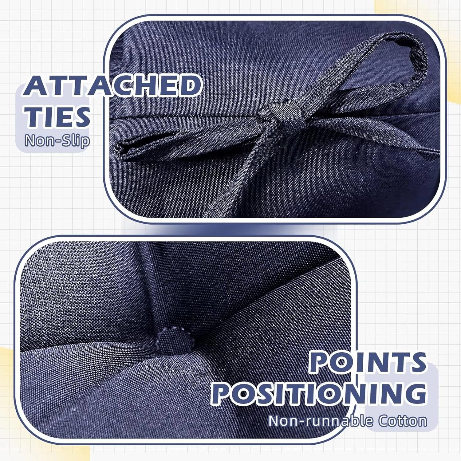 Set of 1 Indoor Outdoor Chair Cushion Waterproof High Back Rocking Chair Cushions Soft Patio Chair Pad for Lounger Recliner Navy Blue