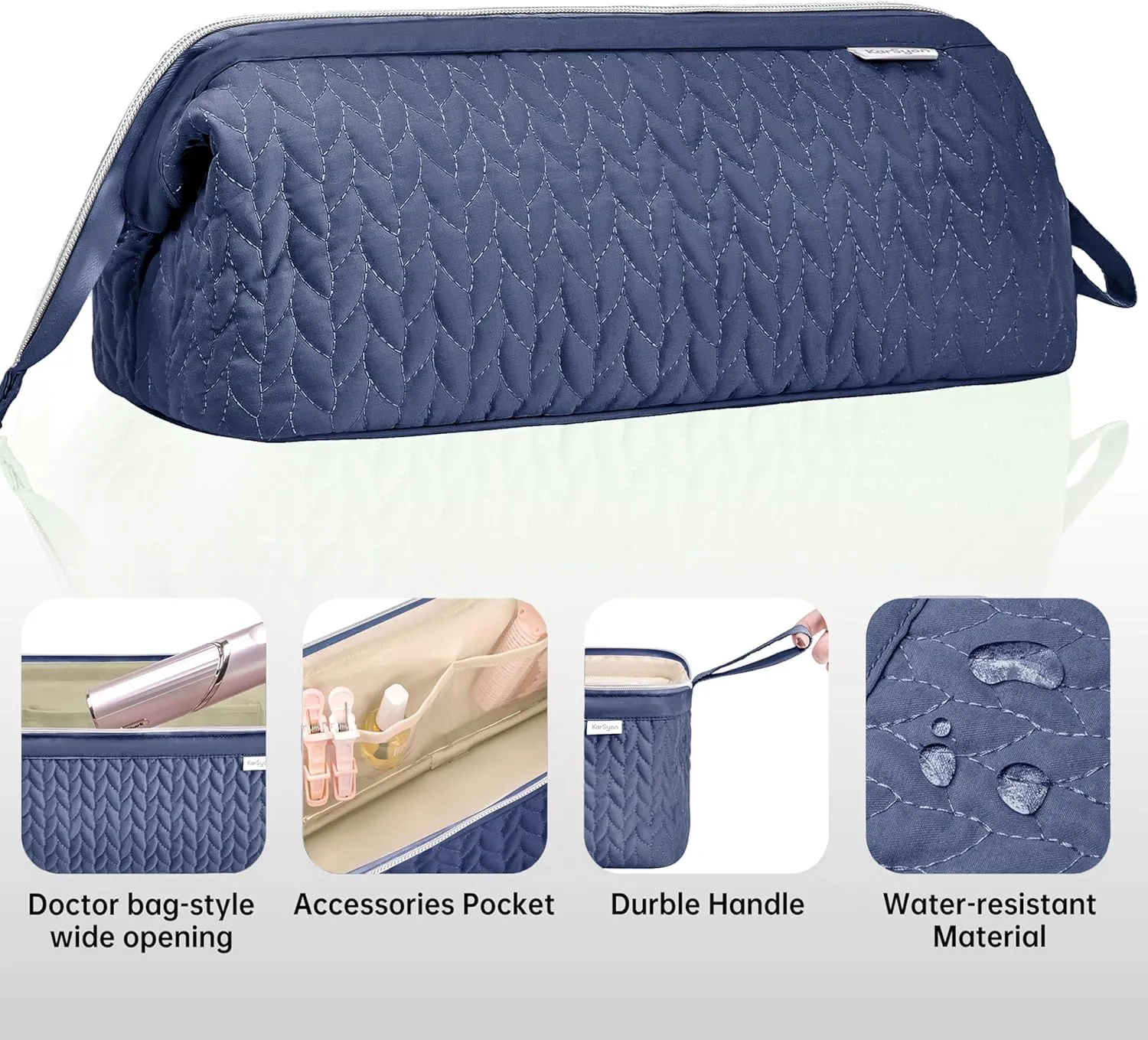 Shark Flex Style Case for Airwrap Hair Dryer Brush Revlon Hair Tools Travel Bag Carrying Case Flat Curling Iron Organizer (Navy Blue)