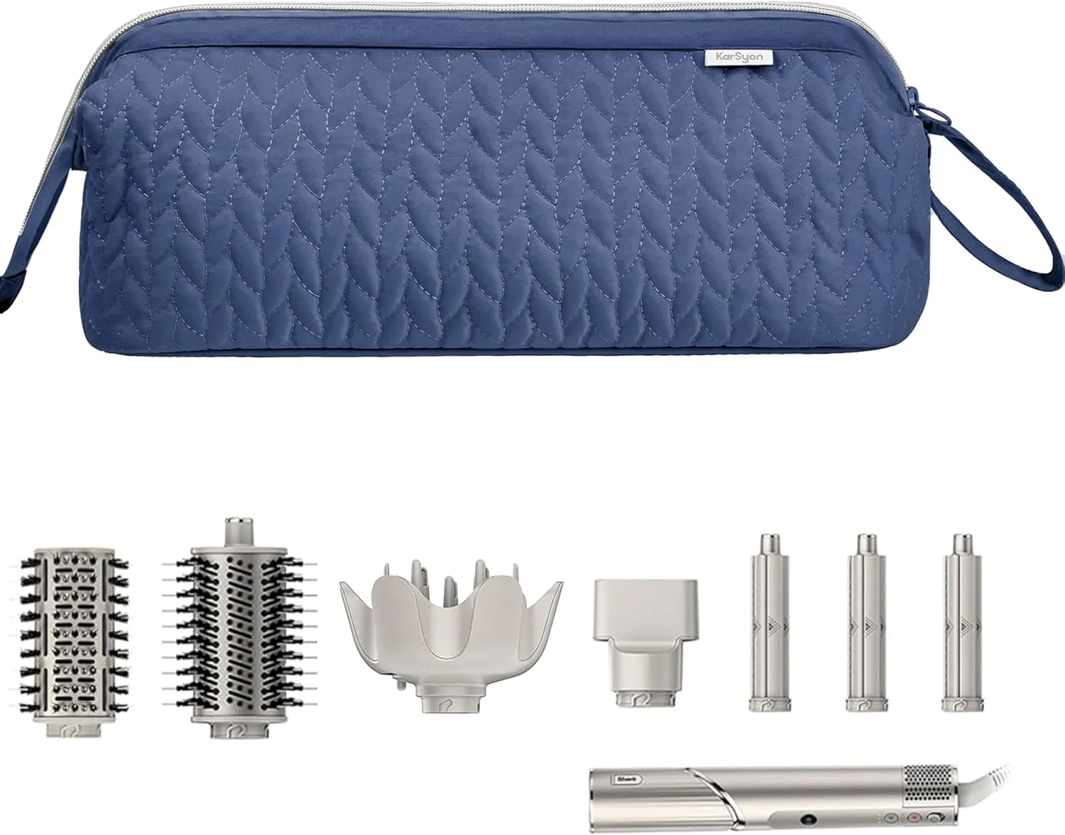 Shark Flex Style Case for Airwrap Hair Dryer Brush Revlon Hair Tools Travel Bag Carrying Case Flat Curling Iron Organizer (Navy Blue)