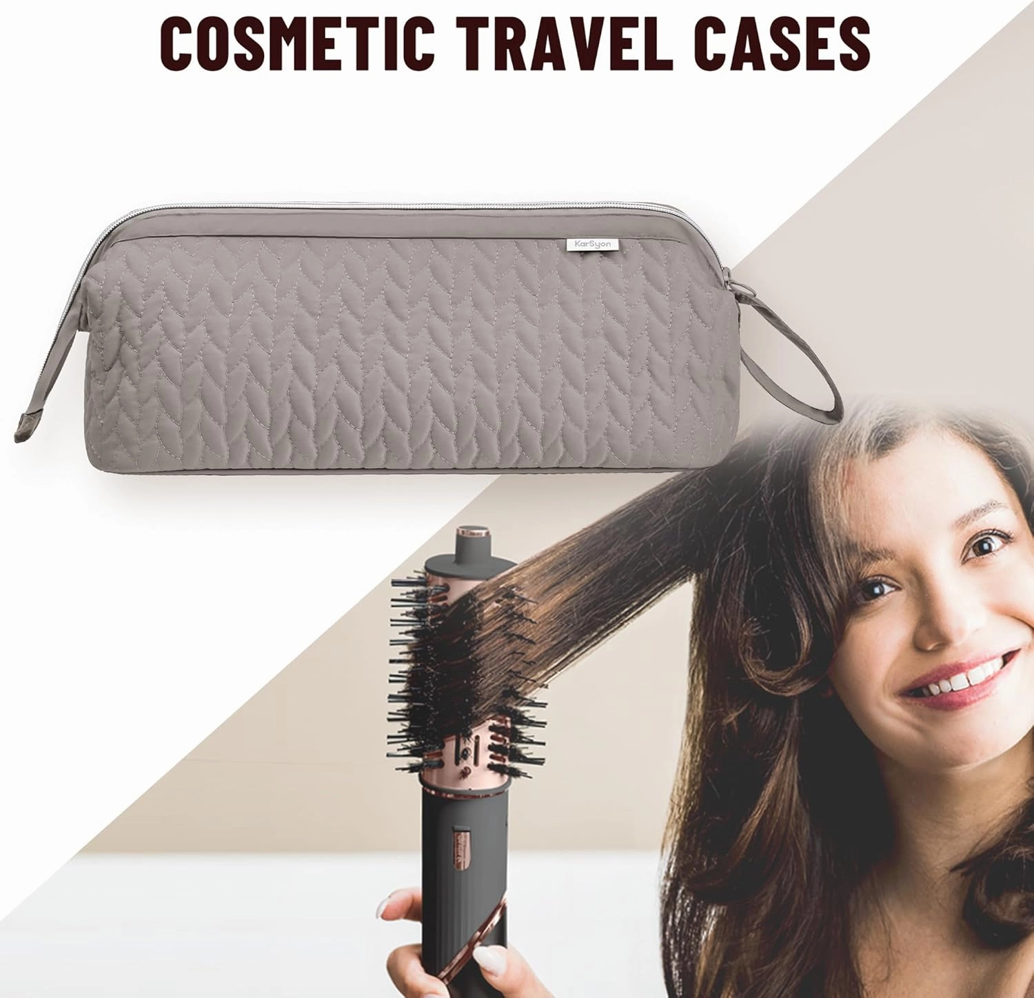 Shark Flex Style Case for Airwrap Hair Dryer Brush Revlon Hair Tools Travel Bag Carrying Case Flat Curling Iron Organizer (Camel)