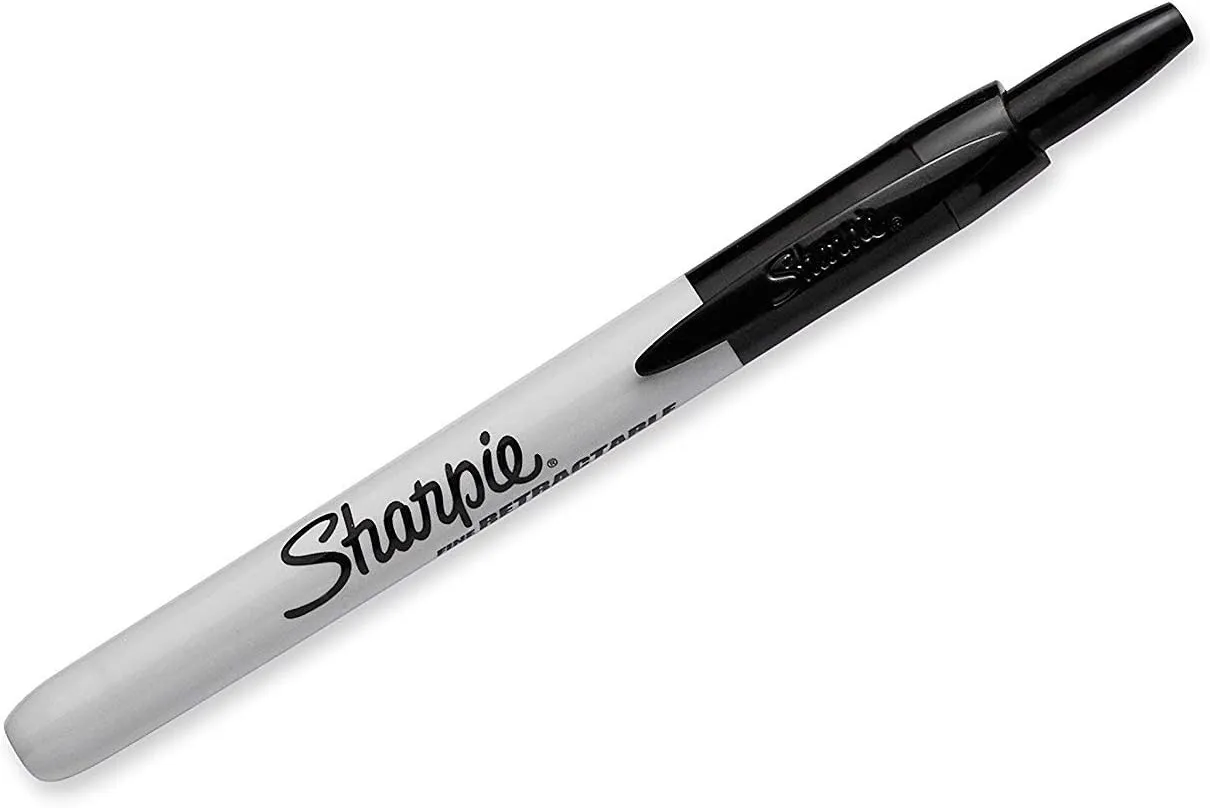 SHARPIE 32701 Retractable Permanent Markers, Fine Point, Black, 12 Count Box - 1 Pack - Total Marker Count 12 Markers