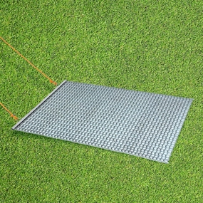 Shimeyao 4 x 3 Feet Zinc Heavy Duty Drag Mat Steel Mesh Infield Drag Multi Surface Mat for Driveway Farm Garden Baseball Football Field
