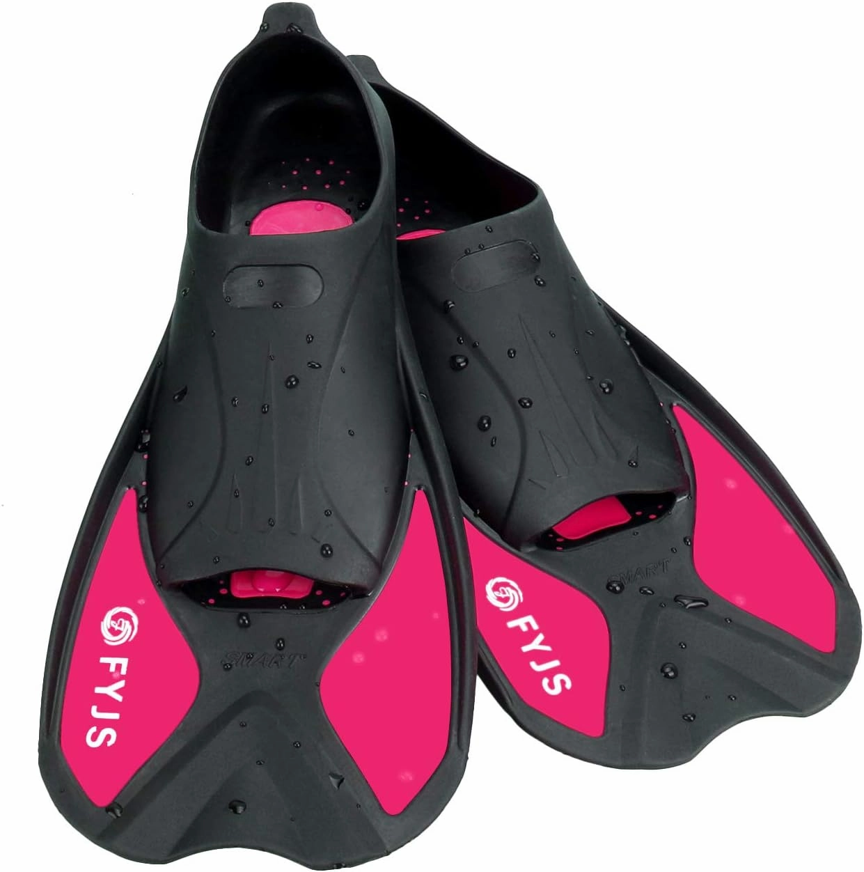 Short Swim Fins, Travel Size Diving Flippers with Mesh Carrying Bag for Adult Men Women