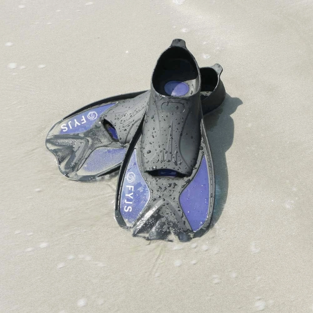 Short Swim Fins, Travel Size Diving Flippers with Mesh Carrying Bag for Adult Men Women