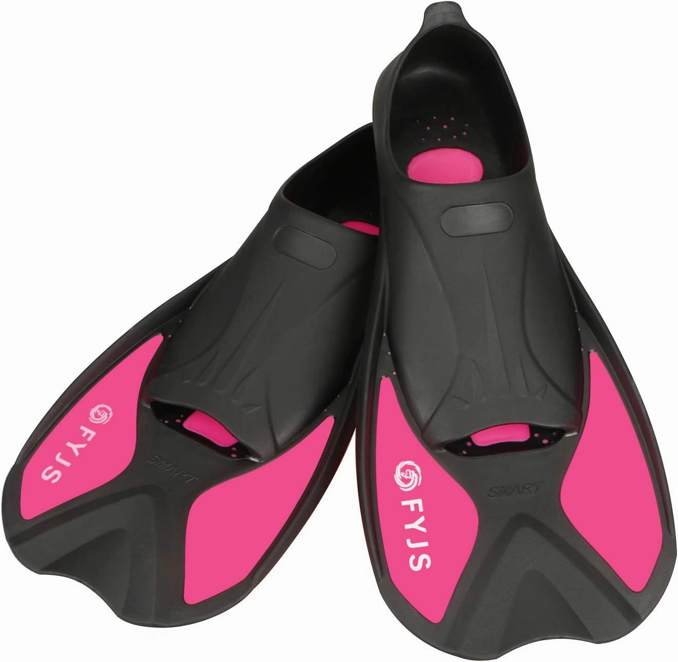 Short Swim Fins, Travel Size Diving Flippers with Mesh Carrying Bag for Adult Men Women