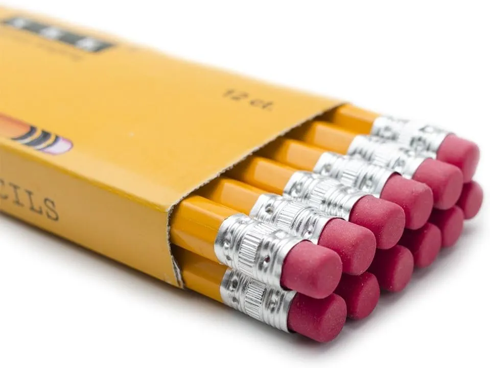 SKKSTATIONERY Pre-sharpened pencils, Pencils Sharpened with eraser top, 2 HB pencil, 144/box.