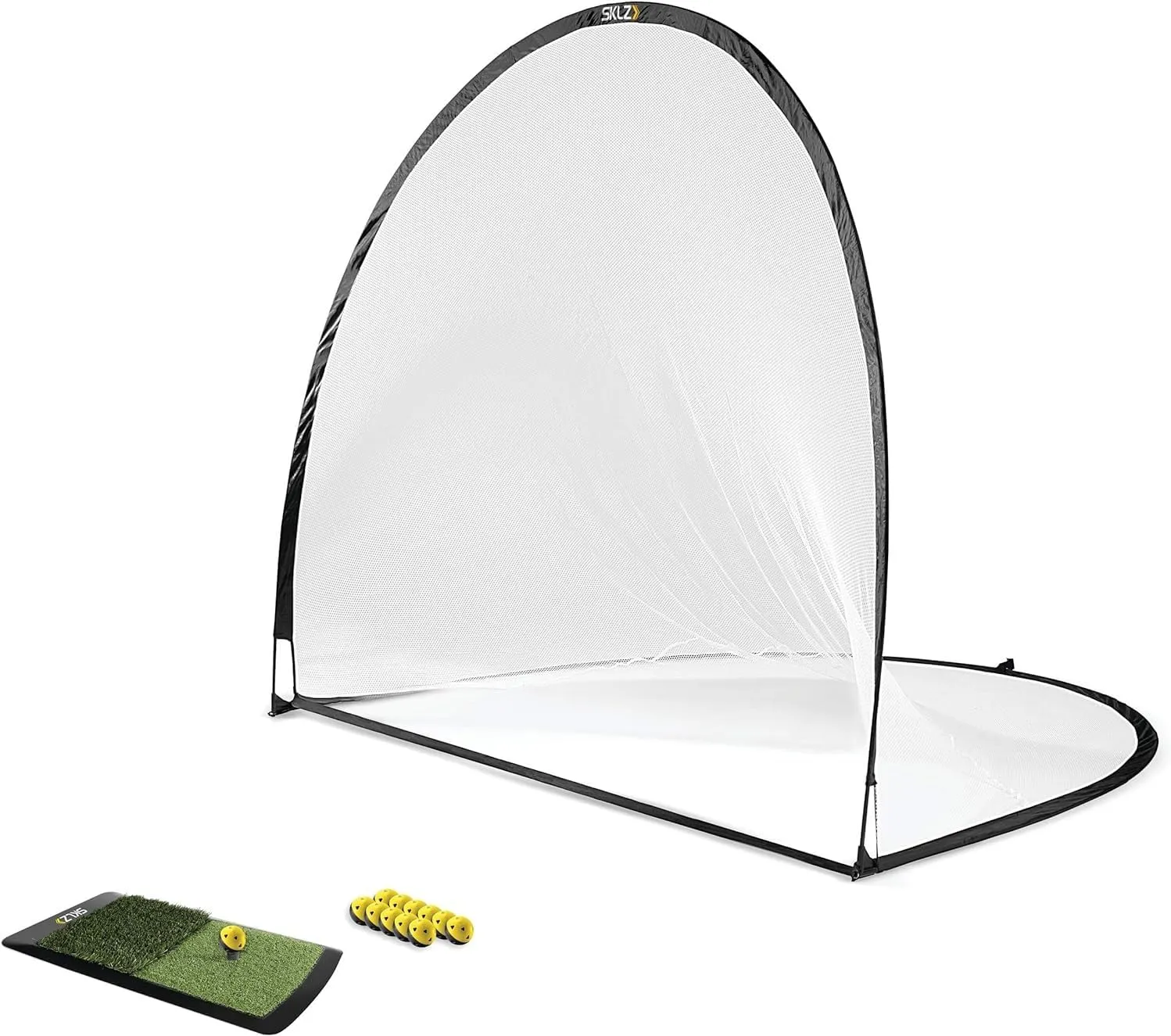 SKLZ Home Golf Driving Range Kit with Net, Golf Balls, Launch Pad, and Tees