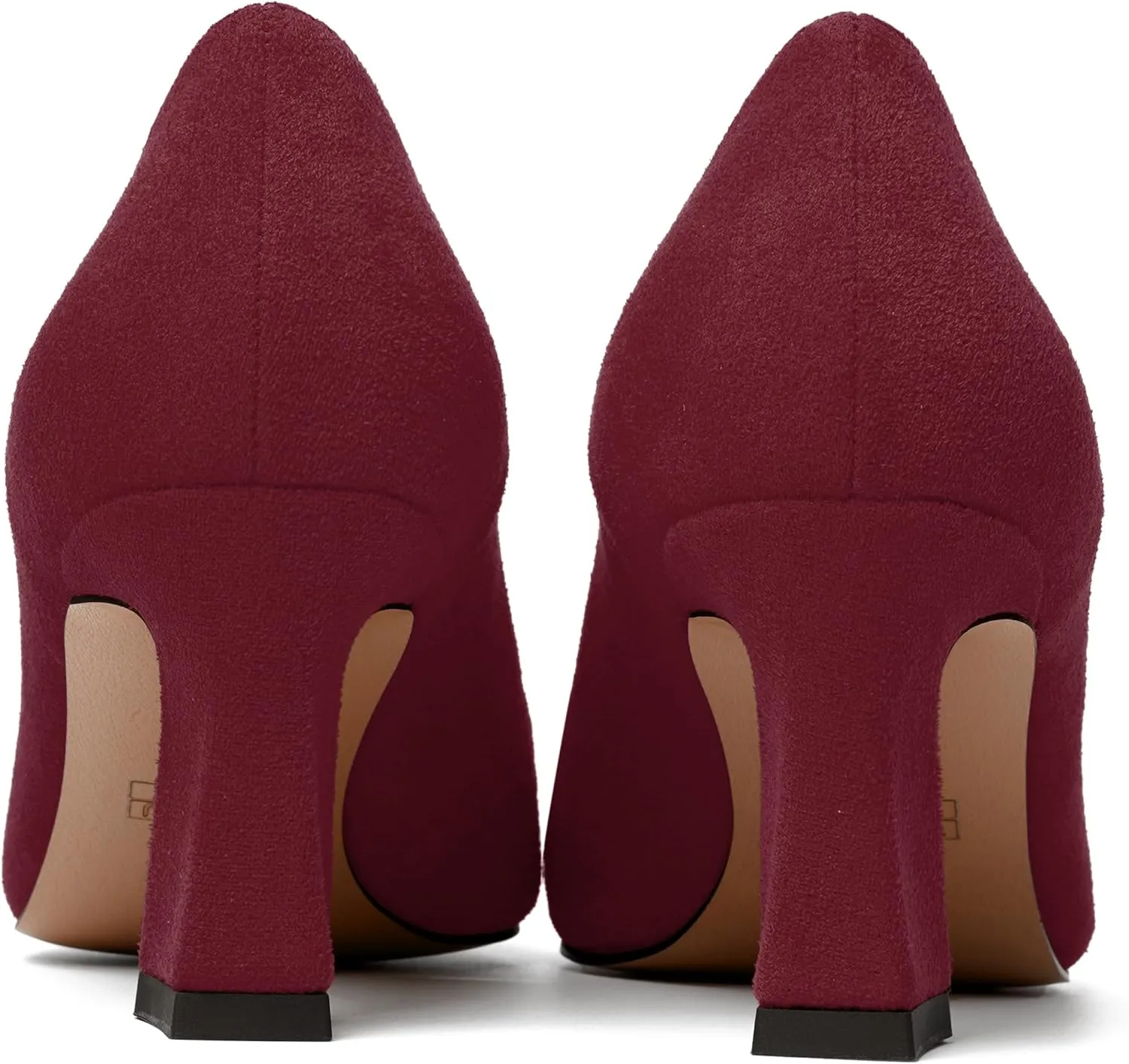 SKYSTERRY Womens Suede Slip On Round Toe Cute Evening Spool Mid Heel Pumps Shoes 2.5 Inch