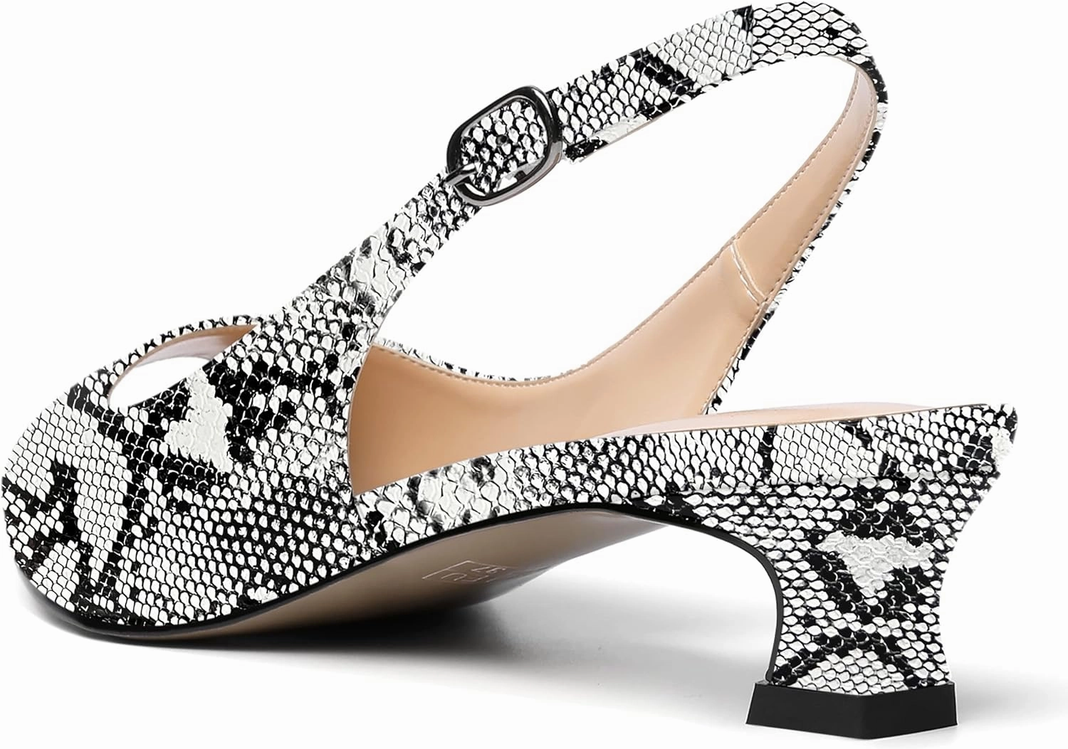 SKYSTERRY Womens Patent Slingback Buckle Peep Toe Wedding Cute Spool Low Heel Pumps Shoes 1.5 Inch